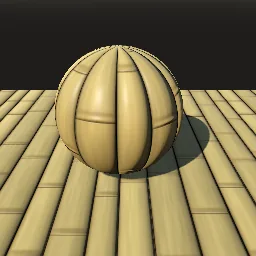 Recorded render of Bamboo poles and split slats