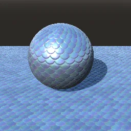 Recorded render of Overlapping fish scales with growth rings
