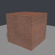Recorded render of Procedural brick material sized in metres