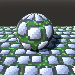Recorded render of Pixel-art cobblestone path with grass joints