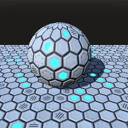 Recorded render of Science fiction hexagonal hull panels